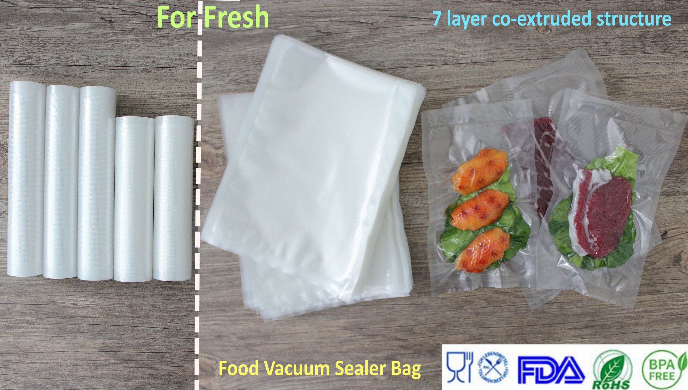 30pcs Vacuum Sealer Bags, BPA Free and Heavy Duty, Vacuum Seal Food Sealer  Bags,Great for Food Storage Vacuum Seal Pre-cut Bag